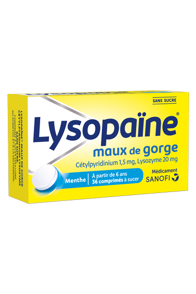 image Lysopaïne Maux de Gorge Cétylpyridinium Lysozyme Sans Sucre 